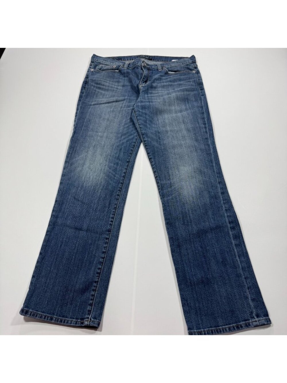 Lucky Brand Sweet Jeans Women's 12 Blue Cotton Denim Bootcut Whiskered Stretch